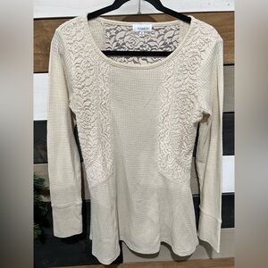 Cream lace long top/tunic